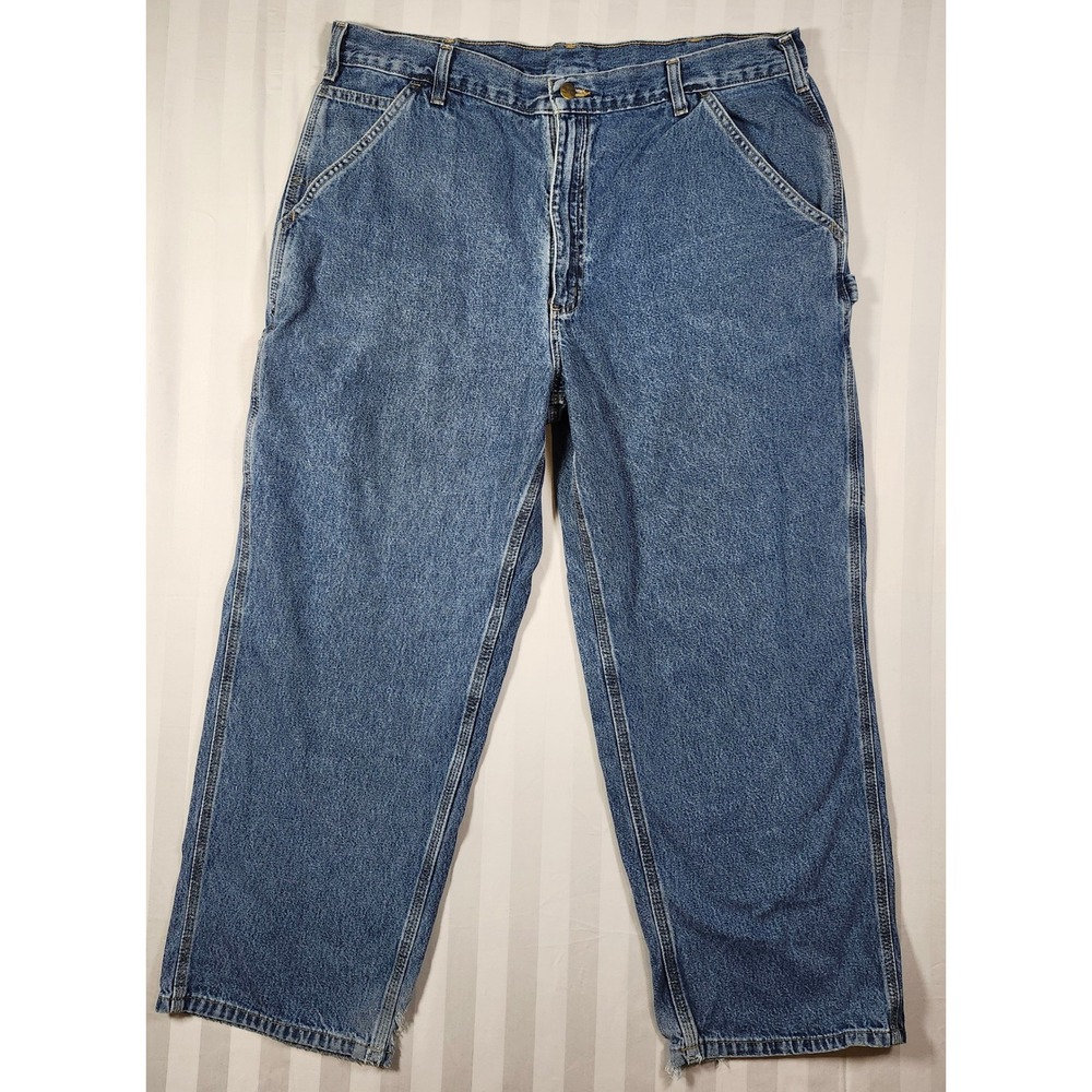 Carhartt Mens B13-DPS Loose Fit Carpenter Dungaree Jeans Blue Denim 40x28